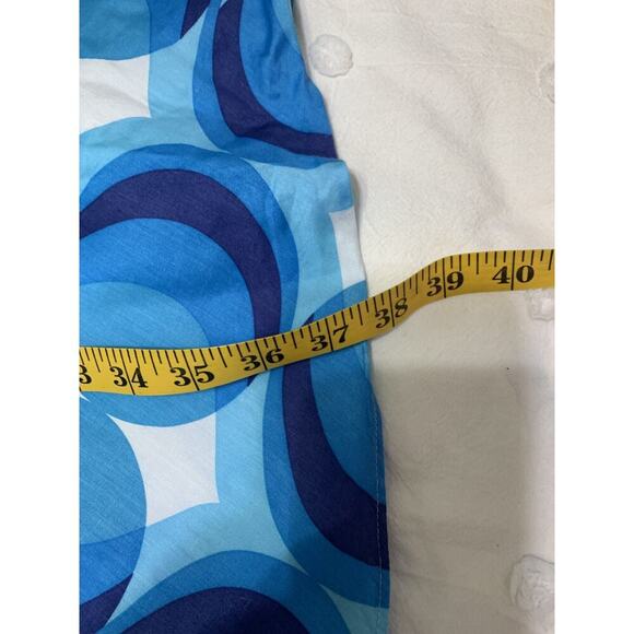 Ann Taylor Women's Sundress Size 4 Retro Print Blue Tie Back Resort Wedding - Picture 7 of 9